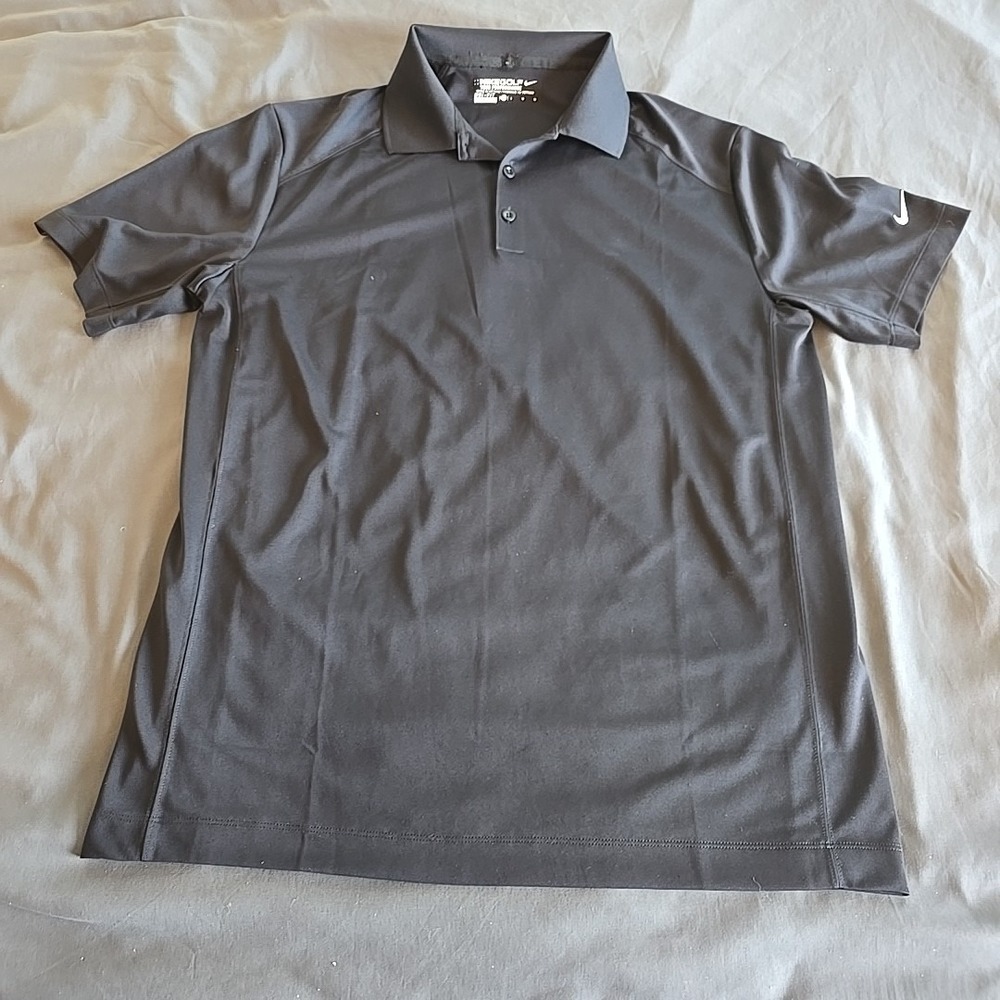 Nike Golf Tour Performance Dri-Fit Polo Shirt Mens L Black Moisture Wicking - Picture 8 of 13